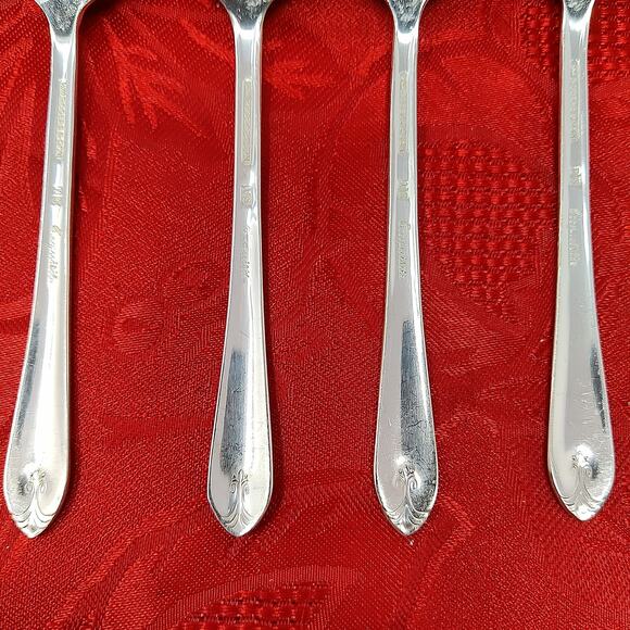 6 TeaSps 1940'S Wm ROGERS "EXQUISITE" TeaSpoons Silver Plated Beautiful - Picture 10 of 16